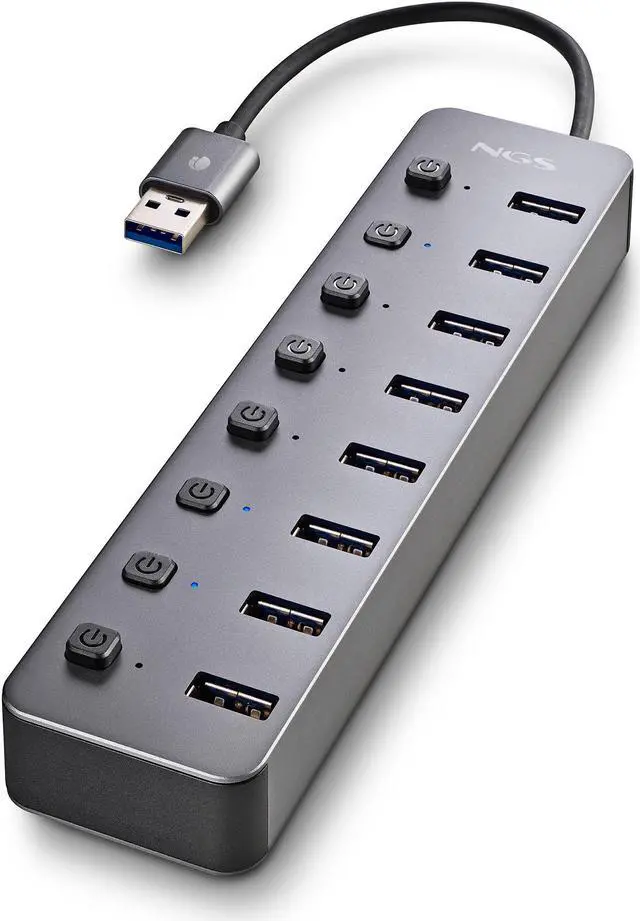 Alt view image 2 of 5 - NGS IHUB8, 8 Ports USB 3.0 Hub with Power Adapter 5V/3A