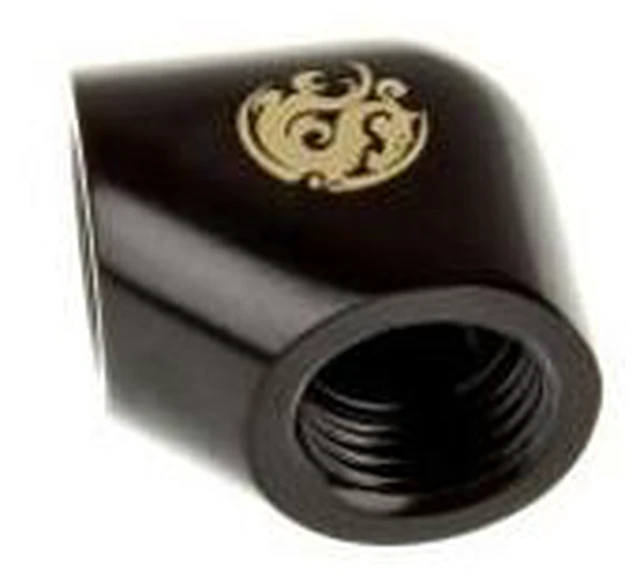 Alt view image 6 of 8 - Bitspower G1/4" Female to Female Extender Fitting, 90 Degree Angle, Matte Black