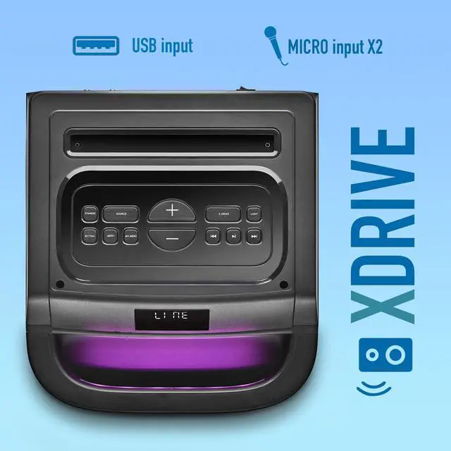 Alt view image 5 of 5 - NGS Wild Space 3, 4000W Wireless BT Speaker with Double 10" Woofer USB/BT(TWS)/AUX In