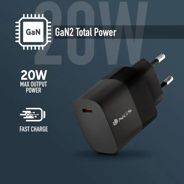 Alt view image 5 of 5 - NGS Bud 20W USB-C Power Adapter for Phones & Tablets