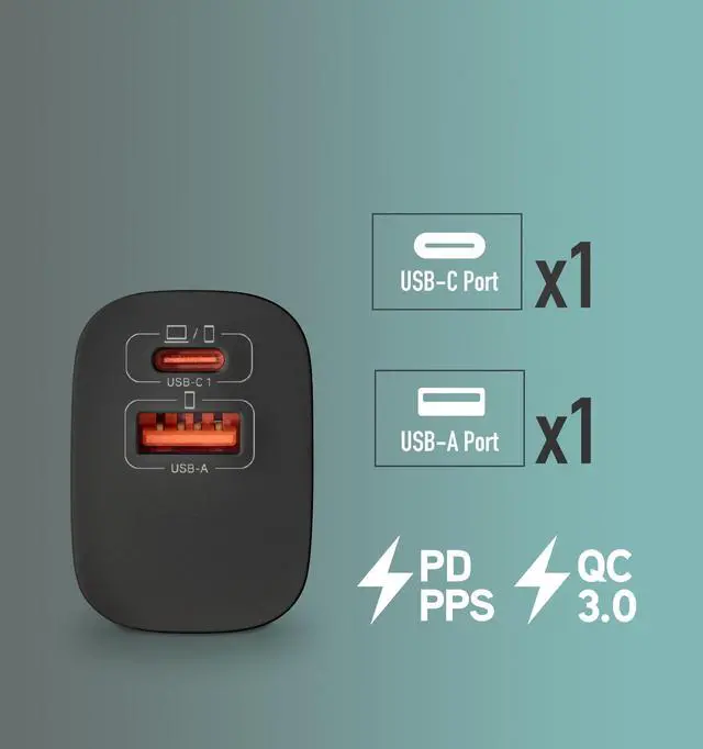 Alt view image 5 of 5 - NGS Bud 33W USB-C + USB-A Power Adapter for Phones, Tablets and Laptops, EU Only