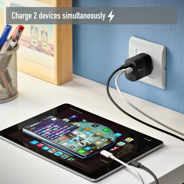 Alt view image 4 of 5 - NGS Bud 33W USB-C + USB-A Power Adapter for Phones, Tablets and Laptops, EU Only