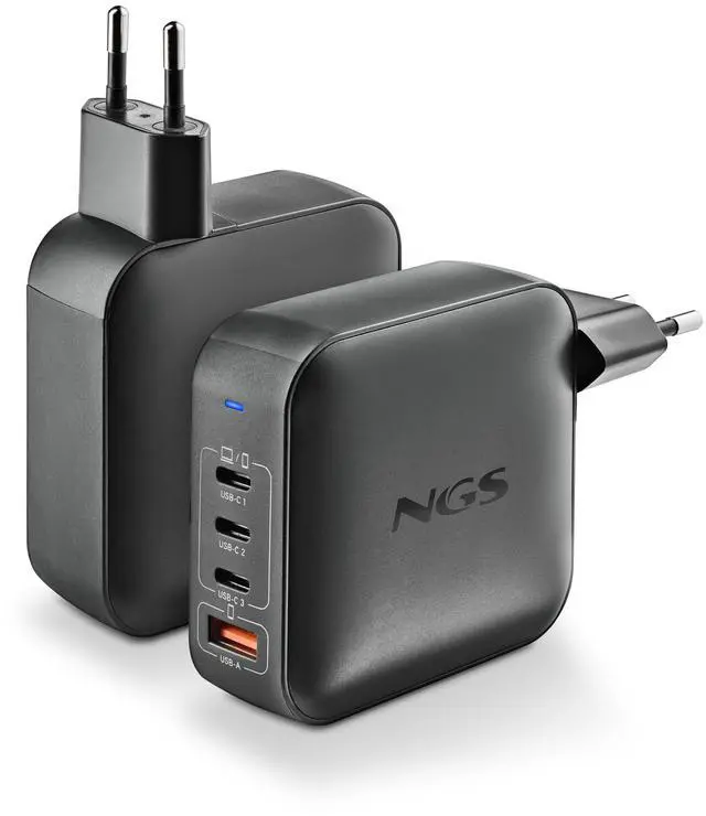 Main image of NGS Bud 165W USB-C + USB-A Power Adapter for Phones, Tablets and Laptops, EU Only