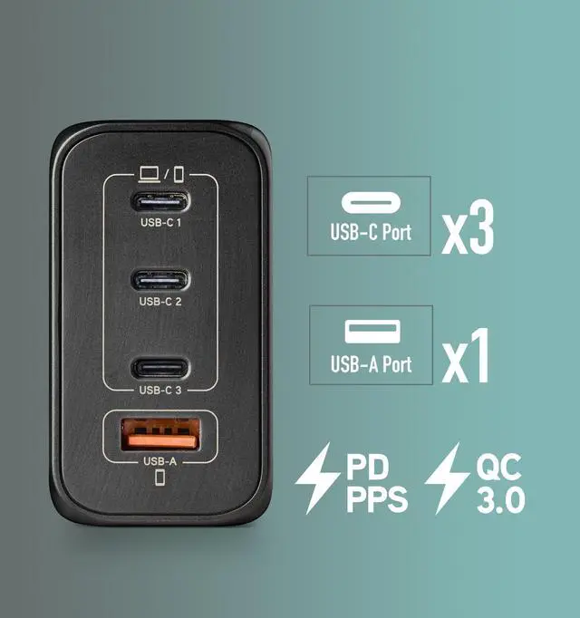 Alt view image 4 of 5 - NGS Bud 240W USB-C + USB-A Power Adapter for Phones, Tablets and Laptops, EU Only
