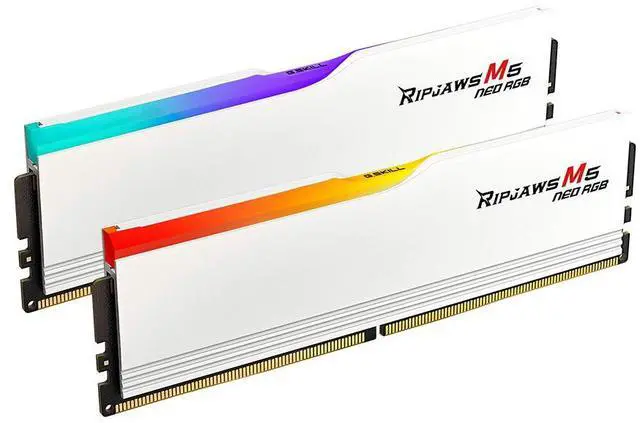 Alt view image 3 of 5 - 64GB G.Skill Ripjaws M5 Neo RGB DDR5 6000MHz Dual Channel Kit (2x 32GB) CL28 1.40V White Edition