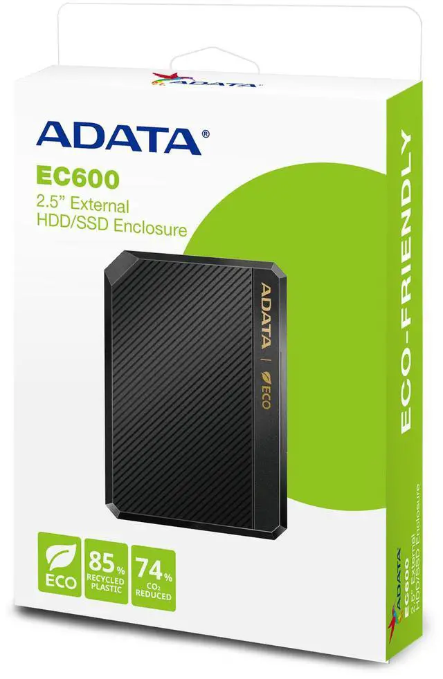 Alt view image 5 of 5 - AData EC600 2.5-inch HDD / SSD Enclosure USB3.2 Black