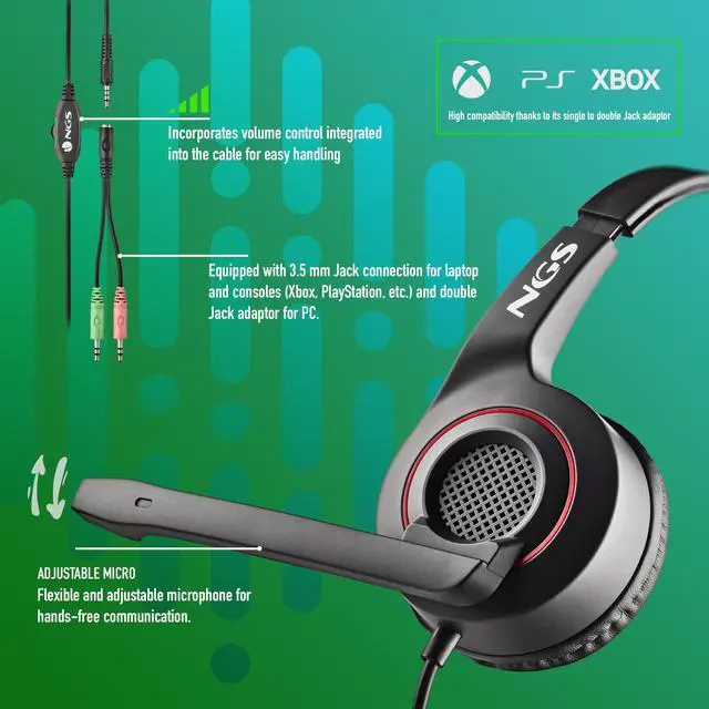 Alt view image 5 of 5 - NGS MSX-10 PRO, Wired Stereo Headset with Microphone