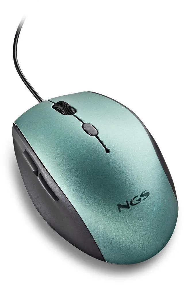 Alt view image 2 of 5 - NGS Moth Ice, Wired Ergonomic Silent Mouse with USB-C Adapter, Green