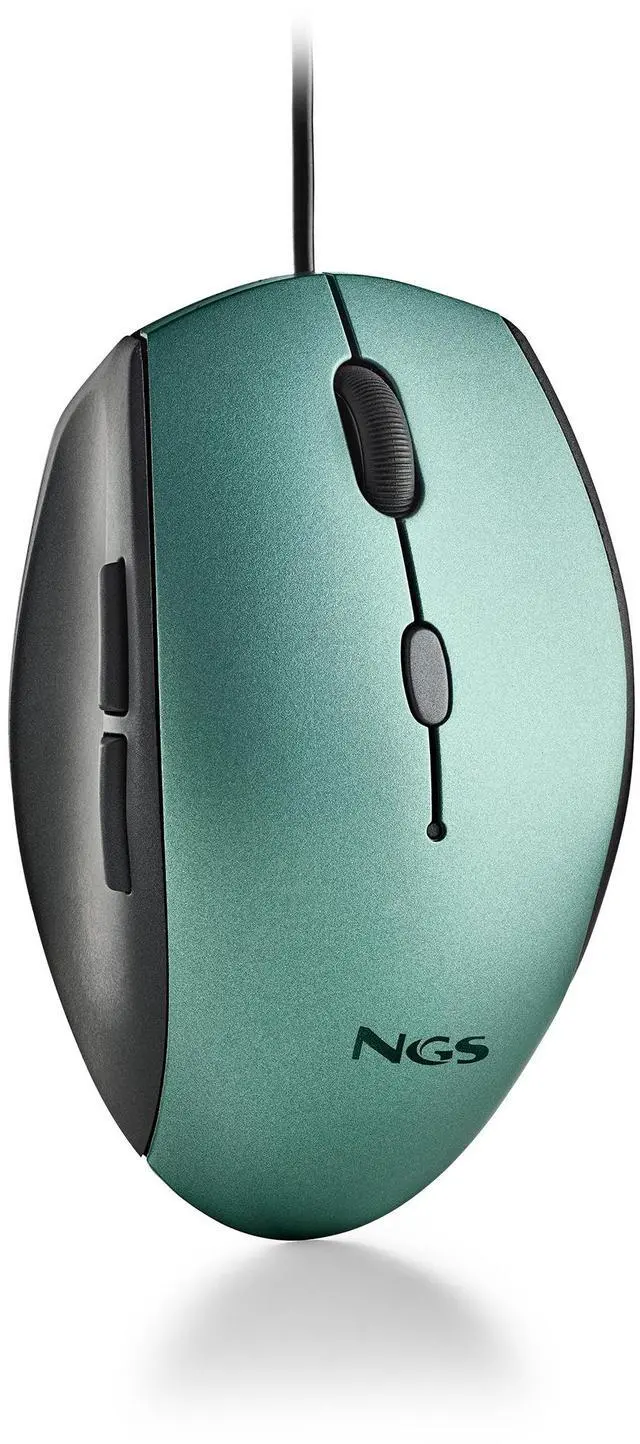 Alt view image 4 of 5 - NGS Moth Ice, Wired Ergonomic Silent Mouse with USB-C Adapter, Green