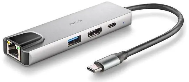 Alt view image 2 of 5 - NGS Wonder Dock Supra, 4-in-1 USB-C Multiport Adapter with HDMI, LAN, USB 3.0 & PD Charging