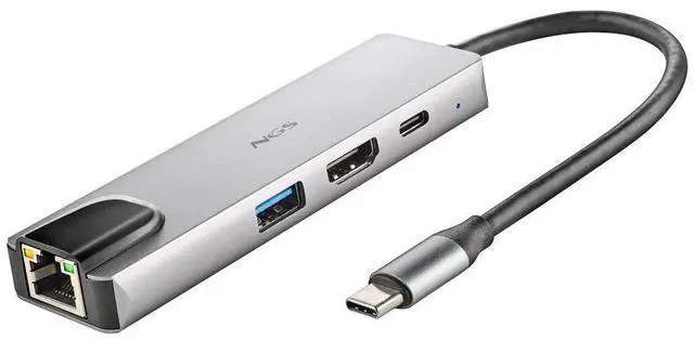 Alt view image 3 of 5 - NGS Wonder Dock Supra, 4-in-1 USB-C Multiport Adapter with HDMI, LAN, USB 3.0 & PD Charging