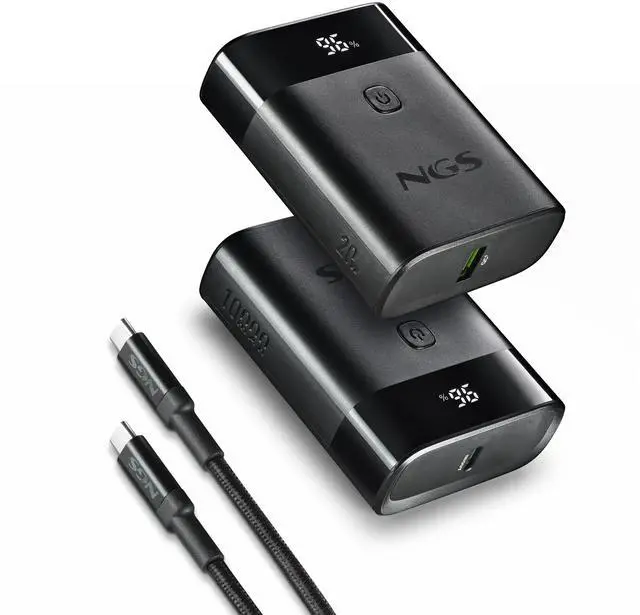 Alt view image 3 of 5 - NGS Twix 10 10,000mAh Power Bank USBC+USB A