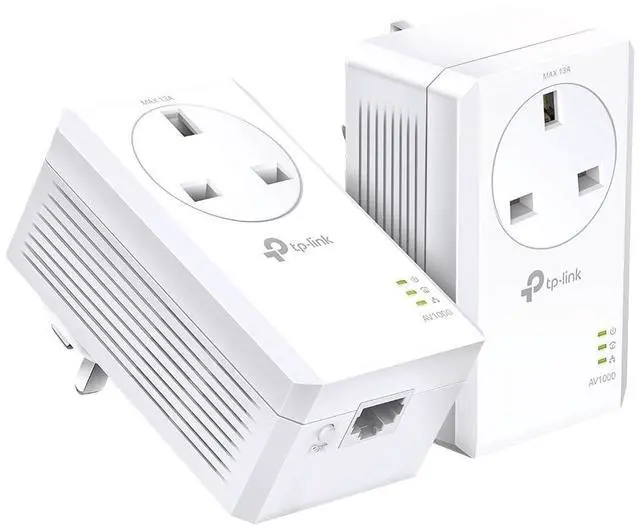 Main image of TP-Link TL-PA7017P Kit, AV1000 Gigabit Passthrough Powerline Starter Kit, UK