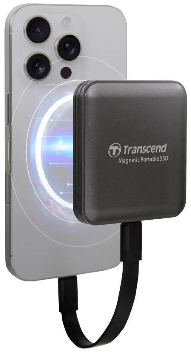 Alt view image 3 of 5 - 2TB Transcend ESD420 Portable Magnetic SSD USB 20Gbps Type-C Magsafe (Champagne Gold)