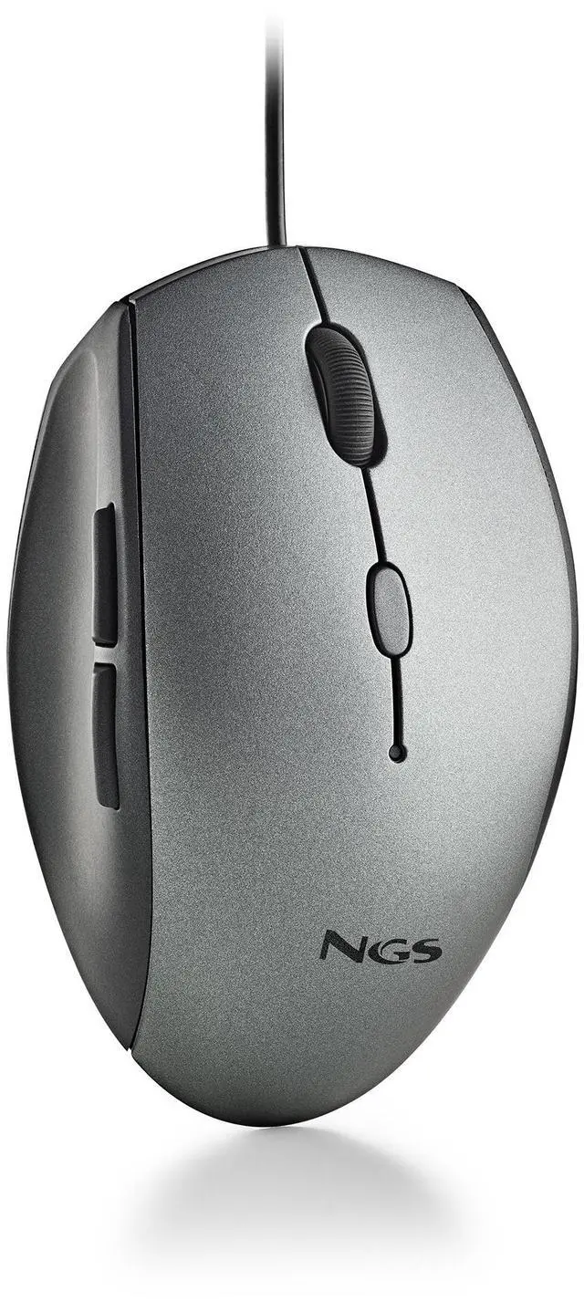 Alt view image 4 of 5 - NGS Moth, Wired Ergonomic and Silent Mouse with Adjustable DPI and USB Type-C Adapter, Gray