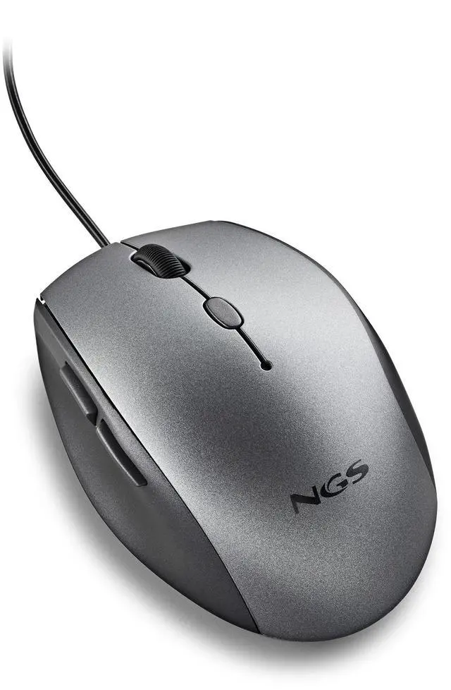 Alt view image 2 of 5 - NGS Moth, Wired Ergonomic and Silent Mouse with Adjustable DPI and USB Type-C Adapter, Gray