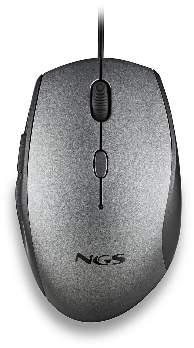 Main image of NGS Moth, Wired Ergonomic and Silent Mouse with Adjustable DPI and USB Type-C Adapter, Gray