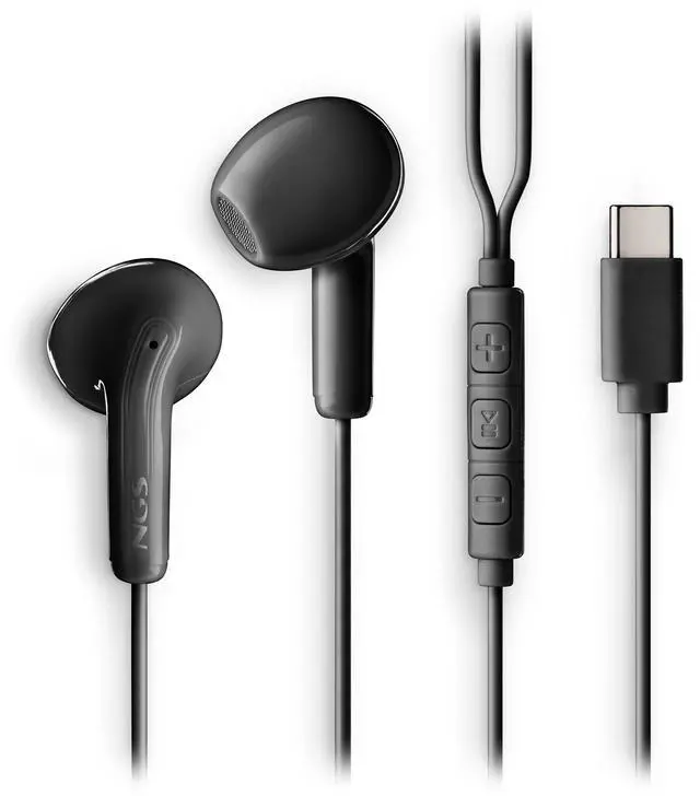 Main image of NGS Cross Glide, In-Ear USB-C Wired Headphones with Microphone and Control Buttons, Black