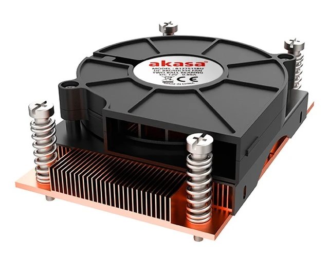 Alt view image 2 of 2 - Akasa AK-CC1109BP01 computer cooling system Processor Air cooler 7.7 cm Black, Copper 1 pc(s)