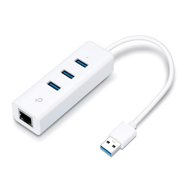 Alt view image 9 of 11 - TP-Link USB3.0 Compatible Giga Wired LAN Adapter + USB3.0 Hub 3 Port Plug & Play UE330