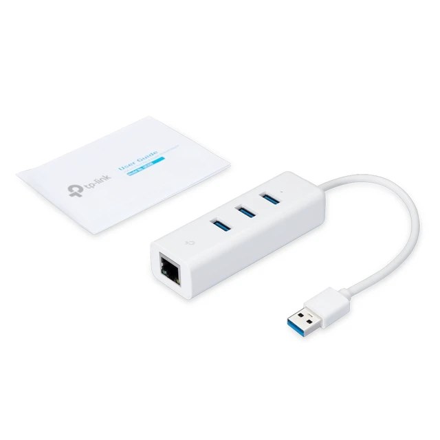 Alt view image 10 of 11 - TP-Link USB3.0 Compatible Giga Wired LAN Adapter + USB3.0 Hub 3 Port Plug & Play UE330