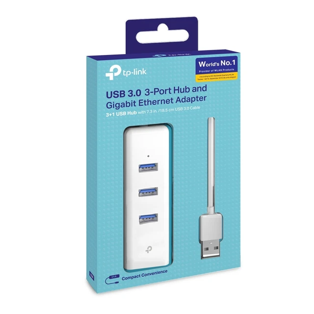 Alt view image 11 of 11 - TP-Link USB3.0 Compatible Giga Wired LAN Adapter + USB3.0 Hub 3 Port Plug & Play UE330
