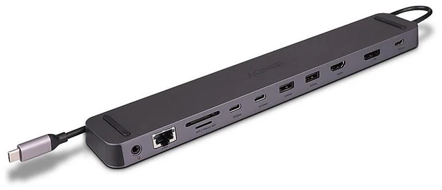 Main image of Lindy DST-Mini XT 810, USB-C Laptop Mini Docking Station with Single Display (8K) or Dual Display (4K60) and 100W Pass-Through Charging
