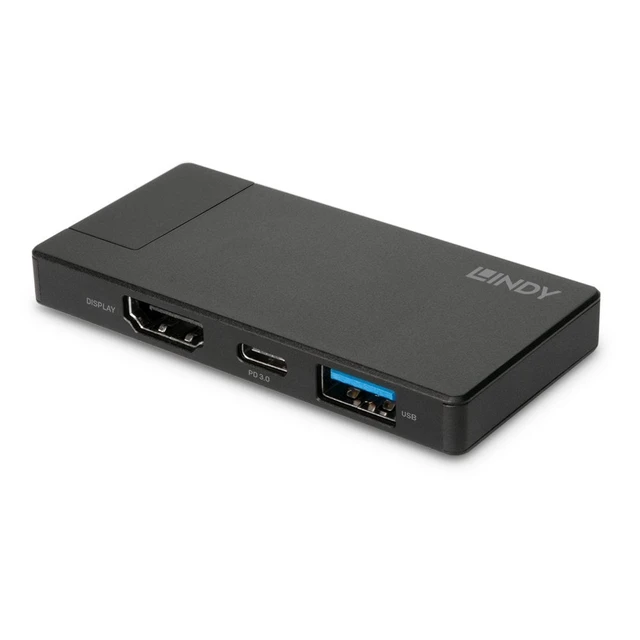 Alt view image 2 of 5 - Lindy DST-Micro, USB-C Laptop Micro Docking Station with 4K Support and 100W Pass-Through Charging