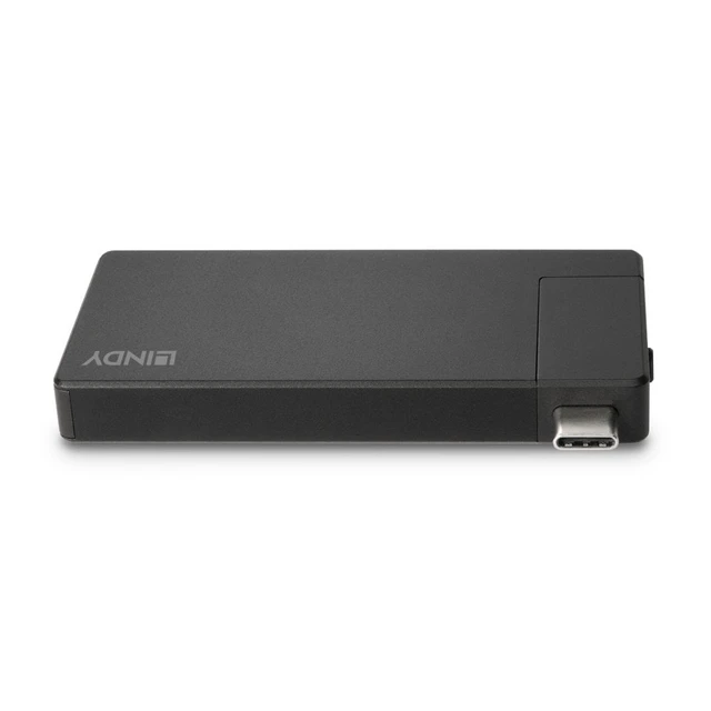 Alt view image 3 of 5 - Lindy DST-Micro, USB-C Laptop Micro Docking Station with 4K Support and 100W Pass-Through Charging