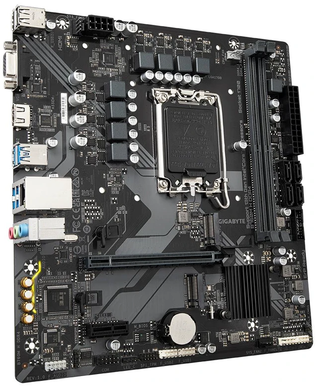 Alt view image 9 of 11 - Gigabyte Motherboard B760M H DDR4 LGA 1700 Micro ATX SATA3 M.2 PCIe HDMI VGA