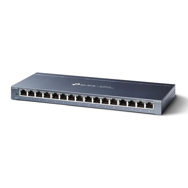Alt view image 14 of 16 - TP-Link 16 Port Hub 10/100/1000Mbps Desktop Gigabit Metal Housing No Setting Required Wall Mount Switching Hub TL-SG116