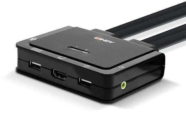 Main image of Lindy 2 Port HDMI 2.0 18G, USB 2.0 Cable KVM Switch
