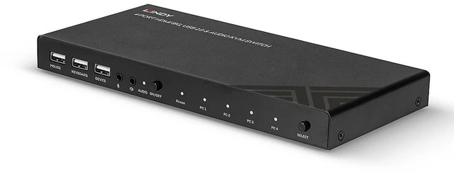 Alt view image 5 of 5 - Lindy KVM Switch HDMI 18G, USB 2.0 & Audio, 4 Port