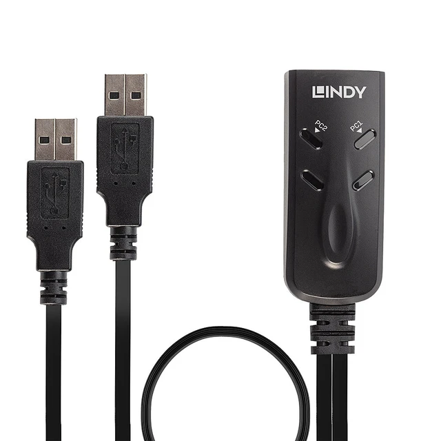 Alt view image 3 of 6 - Lindy KM keyboard & Mouse Switch USB for 2 PCs 32165