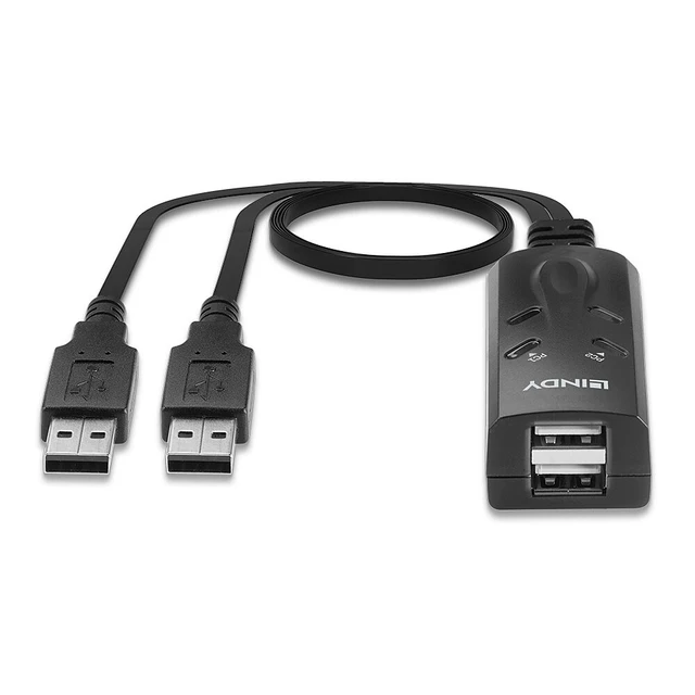 Alt view image 5 of 6 - Lindy KM keyboard & Mouse Switch USB for 2 PCs 32165