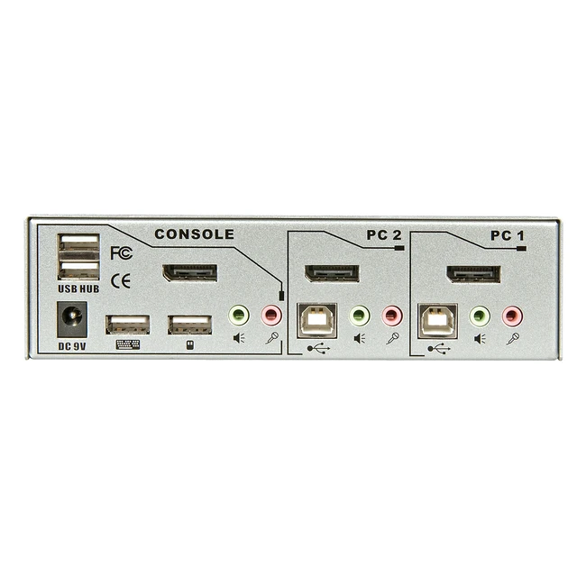 Alt view image 2 of 2 - Lindy 2 Port KVM Switch Pro USB 2.0, DisplayPort 1.2 with TTU