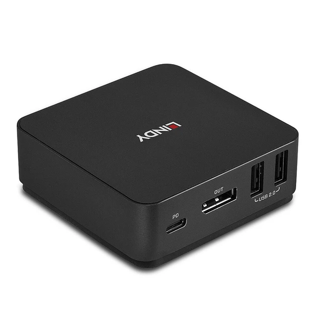 Alt view image 4 of 4 - Lindy 2 Port Type C, DisplayPort 1.2 KVM Switch