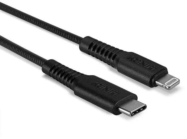 Alt view image 3 of 5 - Lindy 0.5m Reinforced USB Type C to Lightning Charge and Sync Cable