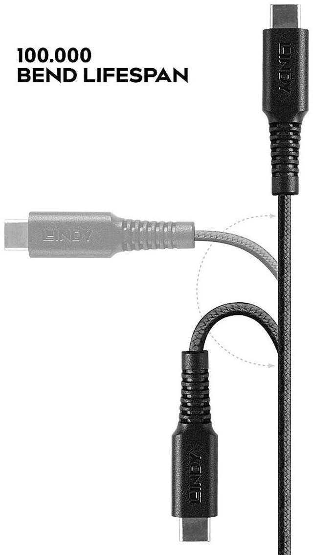 Alt view image 4 of 5 - Lindy 0.5m Reinforced USB Type C to Lightning Charge and Sync Cable