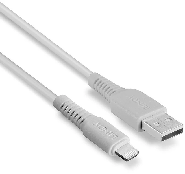 Alt view image 3 of 5 - Lindy 1m USB to Lightning Cable, White