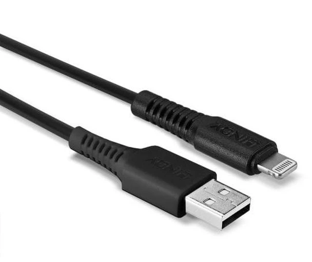 Alt view image 2 of 4 - Lindy 1m USB to Lightning Cable, Black