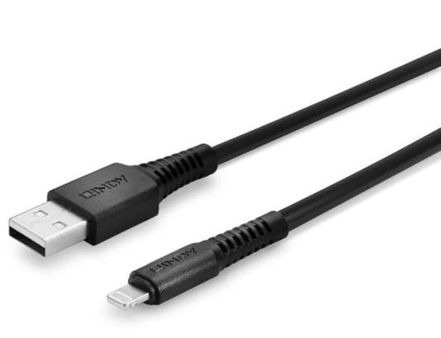 Alt view image 4 of 4 - Lindy 1m USB to Lightning Cable, Black
