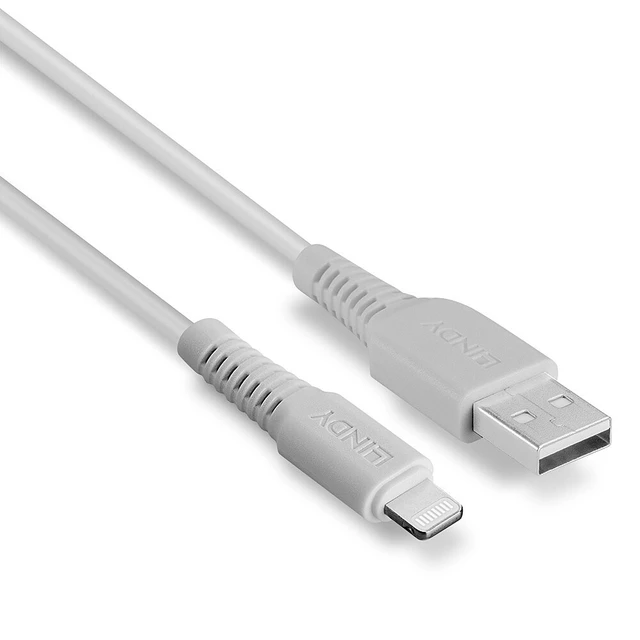 Alt view image 3 of 5 - Lindy 2m USB to Lightning Cable, White