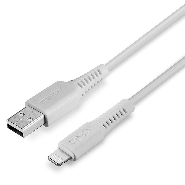 Alt view image 5 of 5 - Lindy 2m USB to Lightning Cable, White