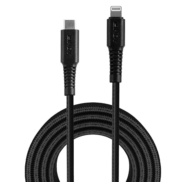 Alt view image 2 of 5 - Lindy 3m Reinforced USB Type C to Lightning Cable
