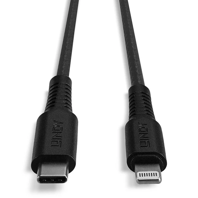 Alt view image 5 of 5 - Lindy 3m Reinforced USB Type C to Lightning Cable