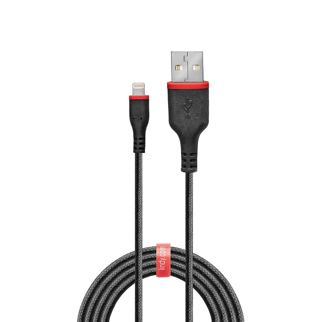 Alt view image 2 of 3 - Lindy 1m Reinforced USB Type A to Lightning Cable