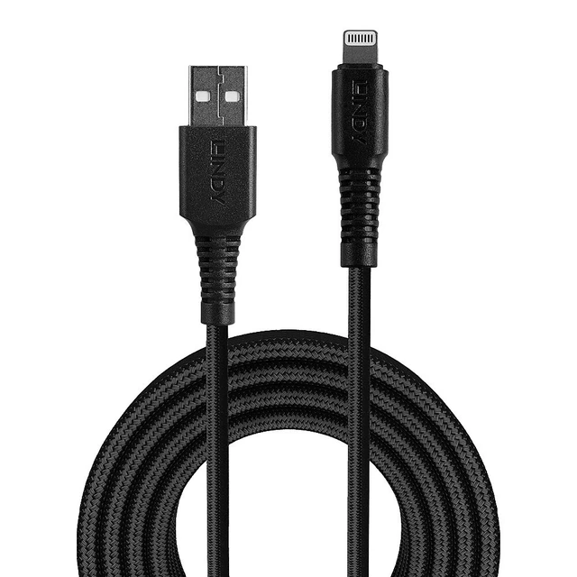 Alt view image 2 of 5 - Lindy 0.5m Reinforced USB Type A to Lightning Charge and Sync Cable