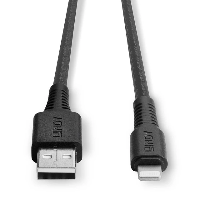 Alt view image 4 of 5 - Lindy 0.5m Reinforced USB Type A to Lightning Charge and Sync Cable