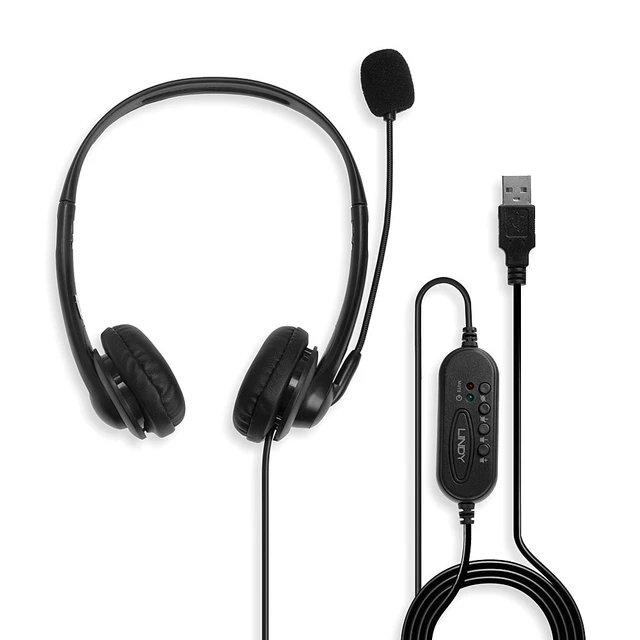 Alt view image 2 of 4 - Lindy USB Stereo Headset with microphone